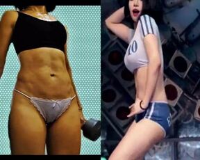 Spy fit asian sexy wife Mrs Hack exercise sex fap to music