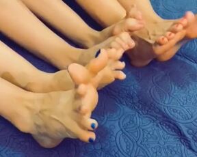 Tik Tok three Pair of Feet Wiggling Toes @toeeaterpeter