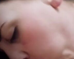 Slut sucks cock after friends took turns on her