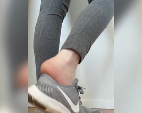 Taking off and Playing with my Sneakers with my Sweaty, Warm, Bare Feet