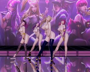 [MMD] GirlsDay - something Nude Vers. Ahri Akali Evelynn Kaisa 3D Uncensored Nude Dance