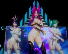 [MMD] BlackPink - Dont know what to do Strip Vers. Xayah Soraka Syndra 3D Erotic Dance