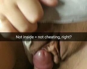 Not inside - not cheating say my stepsister before i rub her