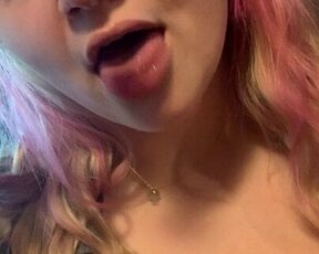 Cute Blonde Teen Sloppily Sucking on a Sucker