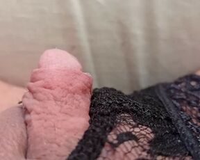 I so enjoy masturbating a big clit in new lacy lingerie