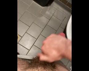 Thick Dicked Twink Cums in Work Bathroom