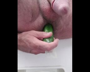 Anal Attempt 2 - Inserting a cucumber in my ass