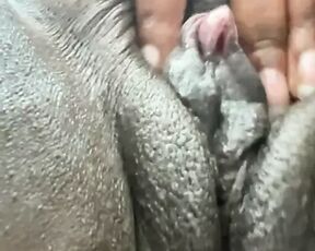 Bbw Ebony rubbing creamy pussy and oily boobs