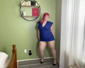 BBW Strips down in Heels and Nylons Jiggling her fat and showing off her curves Big Girls Are Best V190 (Full Video)