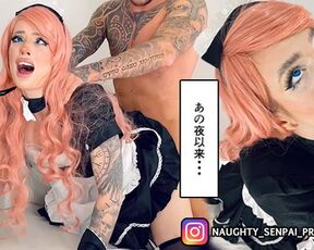 Fucking our PRIVATE WAIFU MAID (Ahegao Hentai Style PMV) Service Girl Cosplay, UwU, Kawaii, Blowjob