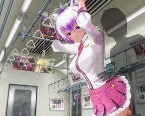 3D HENTAI Schoolgirl didn't wear panties on the train (PART 2)