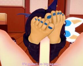 Rouge the Bat from Sonic Gives You A Footjob Hentai POV